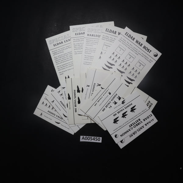 Epic, Space Marine 2nd Ed. Base Game Eldar Cards, Complete
