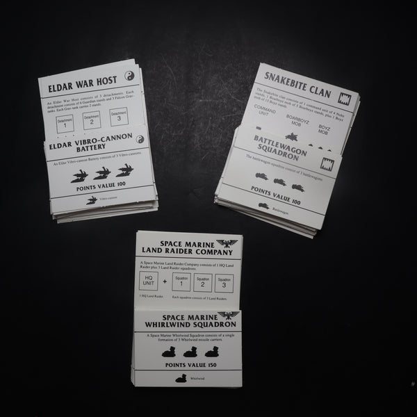 Epic, Space Marine 2nd Ed. Base Game Cards, Complete