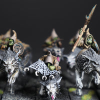 Converted Night Goblin Wolf Rider Unit on Fenrisian Wolves