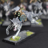 Converted Night Goblin Wolf Rider Unit on Fenrisian Wolves