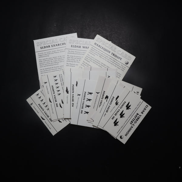 Epic, Space Marine 2nd Ed. Base Game Eldar Cards, Incomplete